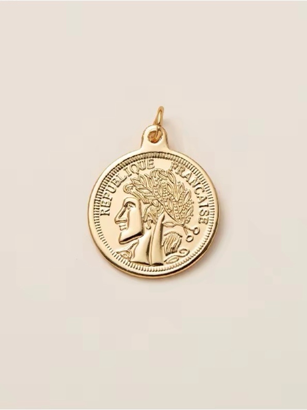 18k Gold Plate Coin Pendant Necklace Charm - Women Jewelry